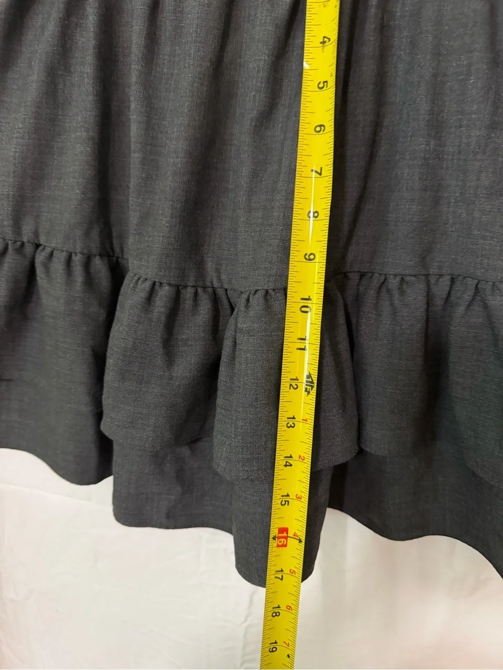 J. Crew Dark Gray Tiered Ruffle A-Line Skirt